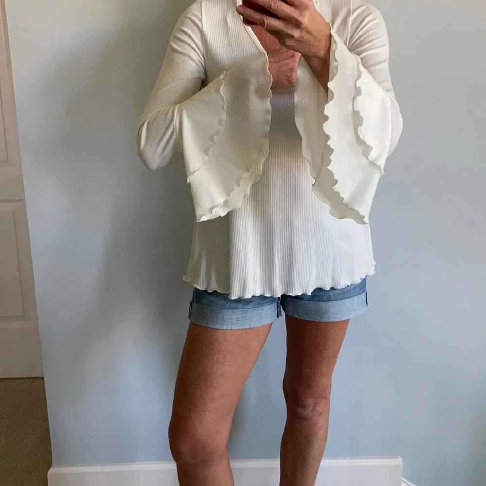 Choker Neck, Bell Sleeve Tunic Top - Picture 5 of 7